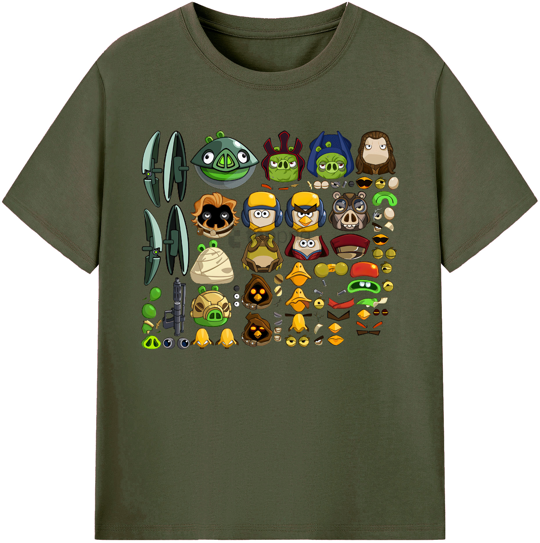 （画像用） Angry Birds アングリーバード 綿100％ メンズ半袖Tシャツ｜肌触りやわらか＆通気性